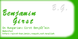 benjamin girst business card